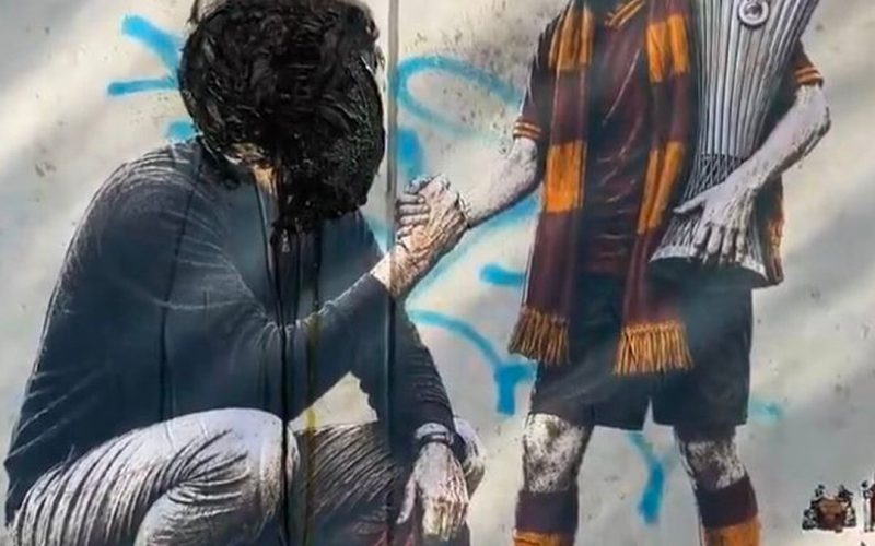 🤯 VANDALIZZATO il murale dedicato a Josè Mourinho a Roma: deturpata l’opera in suo onore